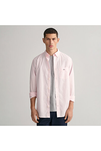 Gant Erkek Pembe Regular Fit Düğmeli Yaka Poplin Gömlek