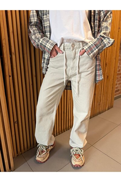 Classy Store Γυναικεία ανοιχτόχρωμα κρεμ τζιν