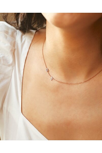 art and crafts jewelry 925 Ayar Gümüş 2 Harfli Köprücük Kolye