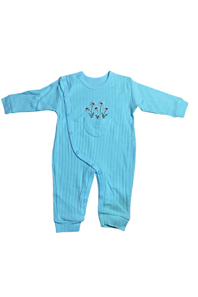 OEM Baby jumpsuit with floral pattern and decorative pocket