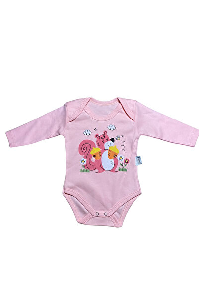 OEM Body bebe cu imprimeu veveriță și ghinde, mânecă lungă