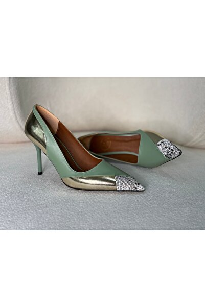 LUDA Kadın Sivri Burun Premium Stiletto Topuklu Ayakkabı – Metalik & Desenli ...