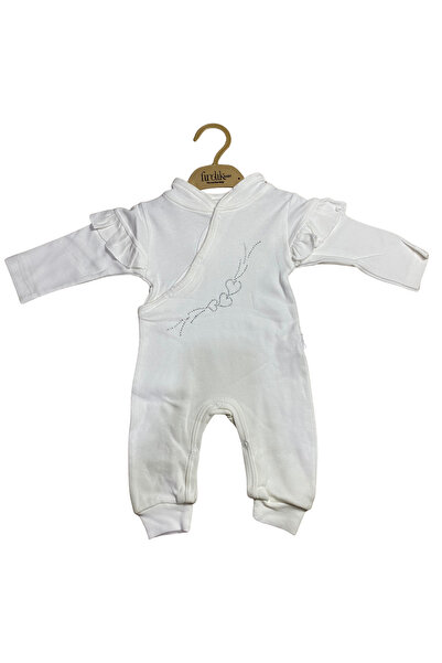 OEM Elegant baby jumpsuit with hearts and ruffles