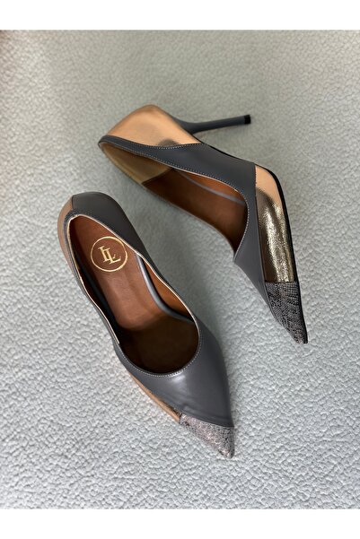 LUDA Kadın Sivri Burun Premium Stiletto Topuklu Ayakkabı – Metalik & Desenli ...