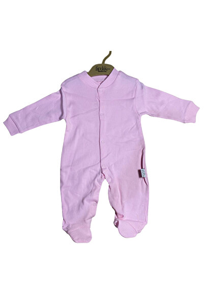 OEM Simple ribbed baby jumpsuit with ankle boots and front snaps