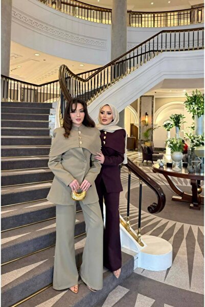 MODİVA MİX NEW SEASON!!! Kadın Brodeli Ceketli Gold Düğme Detaylı Pantolon Ta...