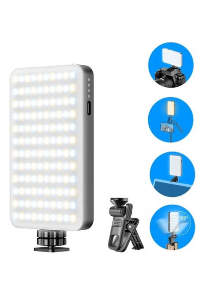 PLOKAMA ضوء كاميرا LED بزاوية 360 درجة °   ضوء تصوير محمول مع بطارية قابلة لل...