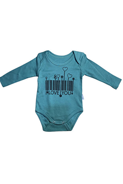 OEM Бебешко боди с дълги ръкави и щампа  "Обичам те "