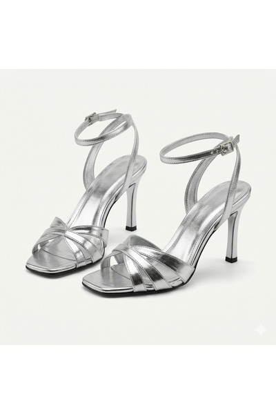 ÜNAL ÖZER Women's Tape-Detached Ankle-Strapped High-Heeled Classic Shoes Un00...