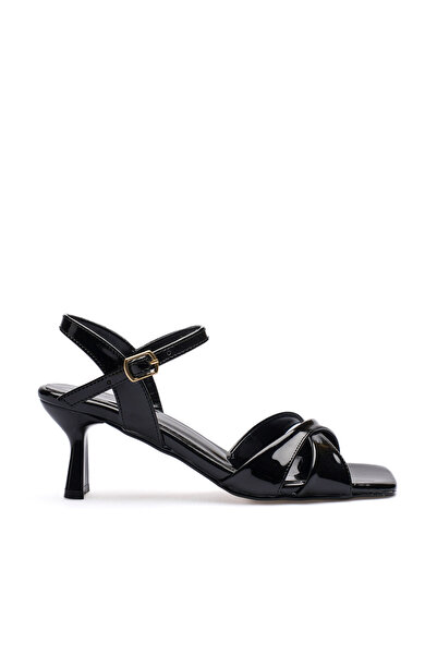 Long Star Women's Heeled Sandals - Mirror-Like Finish, Thick Heels, Comfortab...