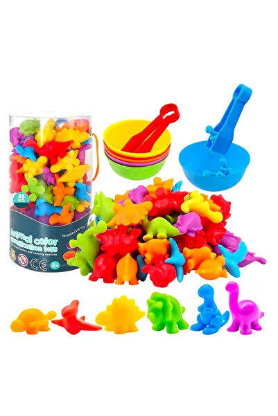 OEM Montessori Color Sorting, Classification and Counting Game, Colorful Dino...