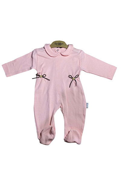 OEM Elegant baby jumpsuit with collar and decorative bows