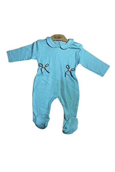 OEM Elegant baby jumpsuit with collar and decorative bows