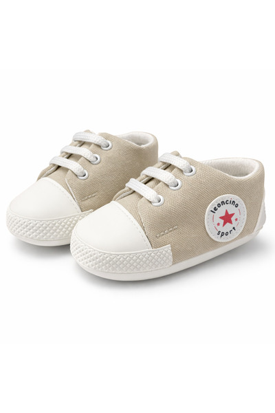 Bebelul LEONCINO μπεζ βρεφικά αθλητικά παπούτσια με κορδόνια