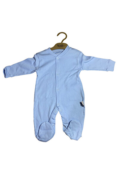 OEM Simple ribbed baby jumpsuit with ankle boots and front snaps