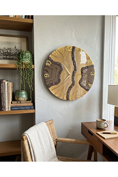 Af epoxyart Duvar Saati - 40CM - Modern Dekoratif Duvar Saati - Epoksi Duvar ...