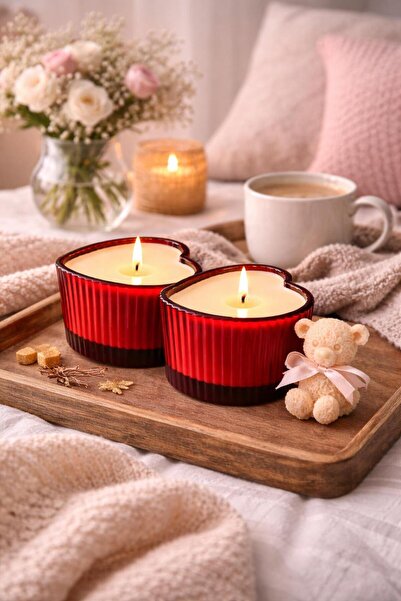 Rovitech Set de 2 lumânări artizanale din ceară de soia – Parfum de zahăr de ...