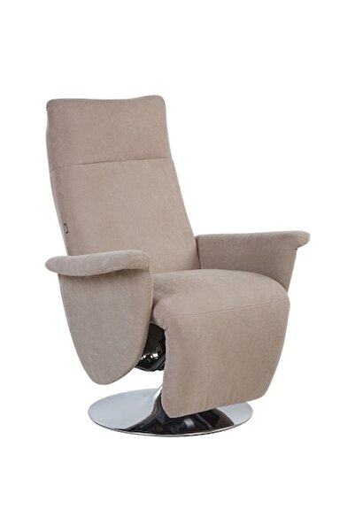BELIANI Electric Recliner Chair Beliani, 360 Rotation, Taupe, 113x82cm