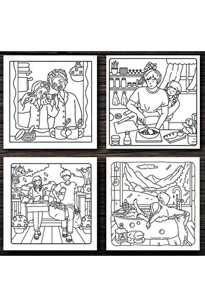 COZY Carte de colorat - 50 de ilustratii - Couple Moments