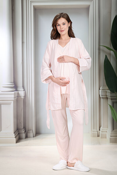 Lohussa New Season Powder Linen Pajama Design 100% Cotton Summer Maternity Pa...