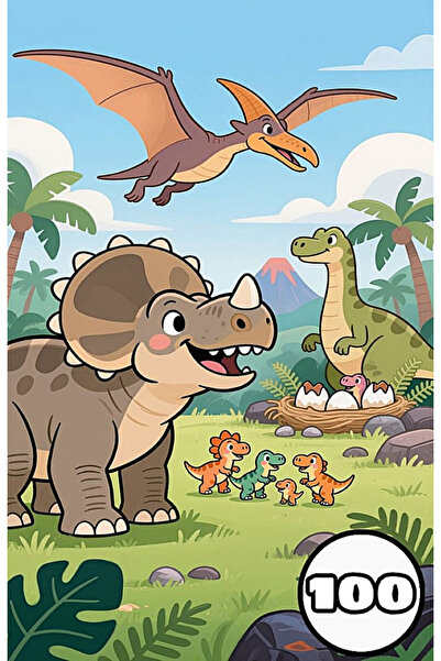 dinozauri Coloring Book for Kids – 100 A4 Illustrations - Educational and Fun...