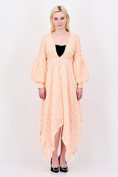 ASOS Women Textured Maxi Dress, Peach