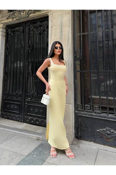 zoezoe Taşlı Tasarım Uzun Elbise Romane