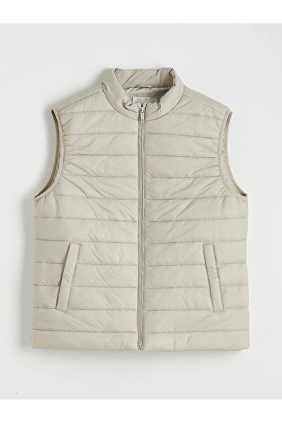 LC Waikiki Beige Standard Fit Stand Collar Men's Puffer Vest