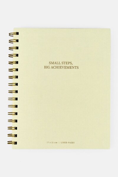 Muy Mucho Small Steps, Big Achievements Lined Notebook, Ivory