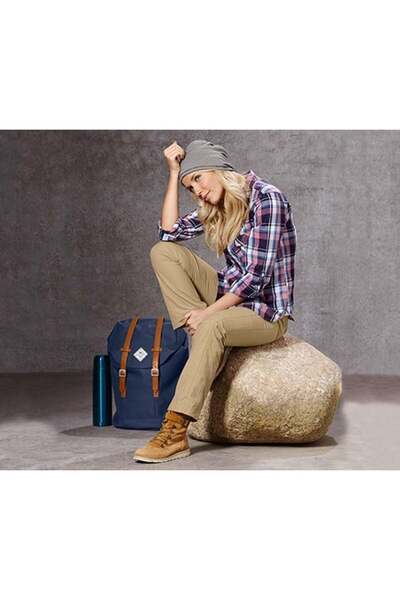 Tchibo Women Regular Plain Chino Pants, Beige