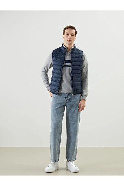 LC Waikiki Navy Blue Standard Fit Stand Collar Men's Puffer Vest