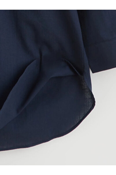 LC Waikiki Γυναικείο πουκάμισο τουνίκ σε μπλε ναυτικό με υφή