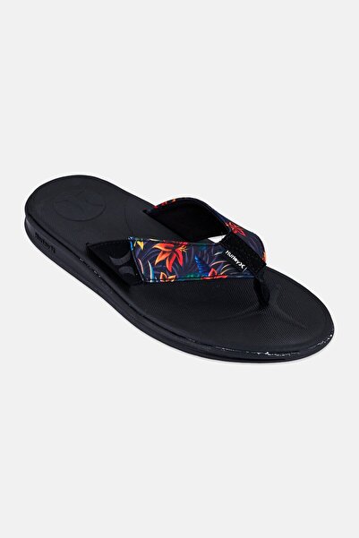 Hurley Men Brand Logo Slip On Slippers, Multicolor