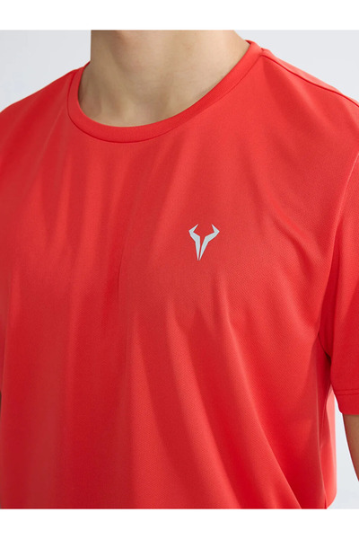 LC Waikiki Red Crew Neck Men's Sports T-Shirt