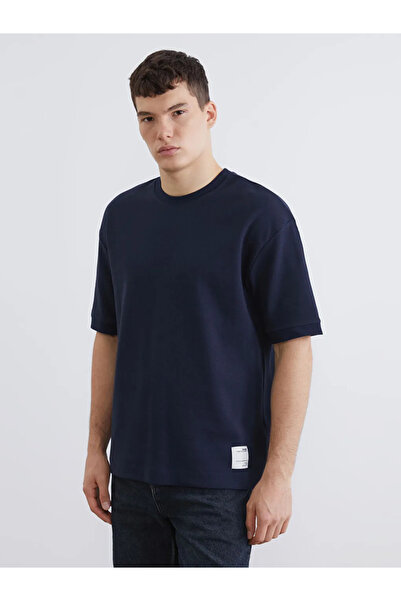 LC Waikiki Tricou pentru bărbați, albastru bleumarin, cu guler rotund