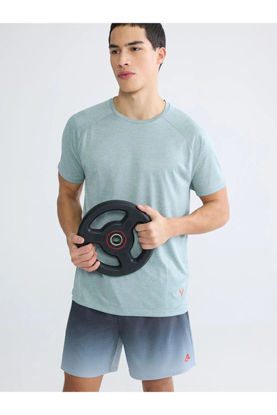 LC Waikiki Green Crew Neck Men's Sports T-Shirt