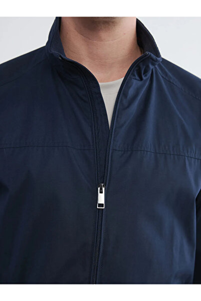 LC Waikiki Navy Blue Standard Fit Stand Collar Men's Coat