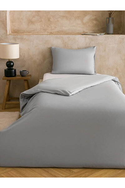 LC Waikiki Gray Basic Single Duvet Cover Set