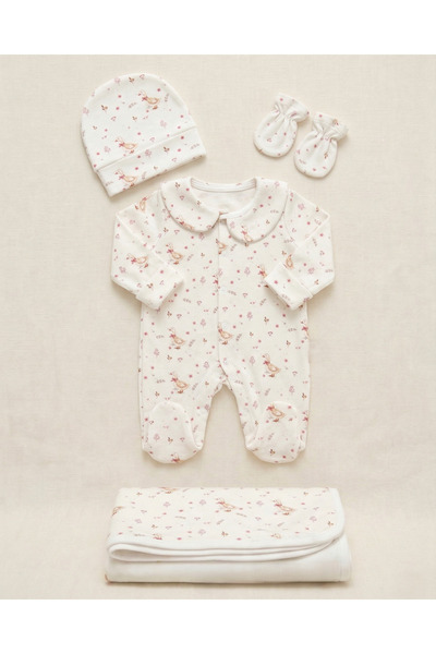 Zezig Chick Duck 4 Parça Hastane Çıkışı Seti %100 Pamuk