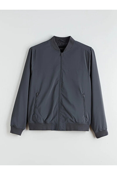 LC Waikiki Gray Standard Fit College Collar Men's Bomber Jackets