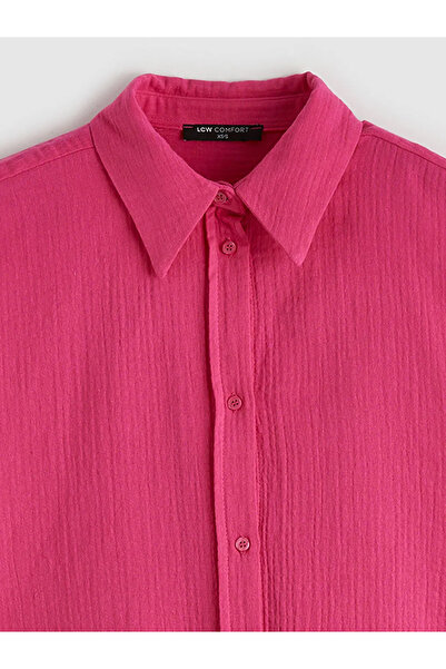 LC Waikiki Γυναικείο πουκάμισο από μουσελίνα με φούξια υφή σε μεγάλο μέγεθος