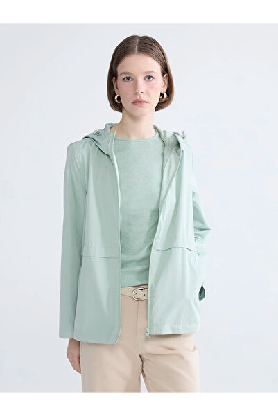 LC Waikiki Pelernă de ploaie pentru femei cu glugă verde