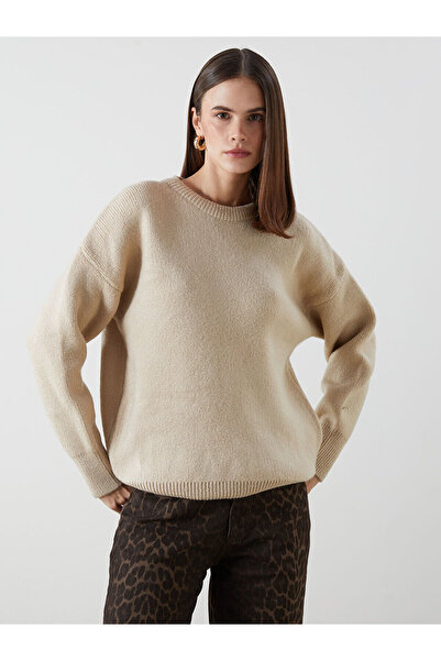 LC Waikiki Nevavm Women's Knitwear Sweater with Oval Collar