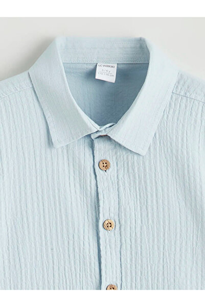 LC Waikiki Μπλε πουκάμισο για αγόρια Με υφή