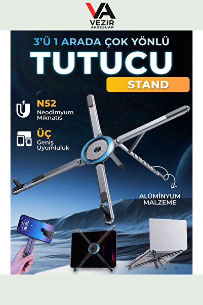BUFFER®PX 3 in 1 Magnetic Device Holder |   Phone Tablet Laptop Stand Foldabl...