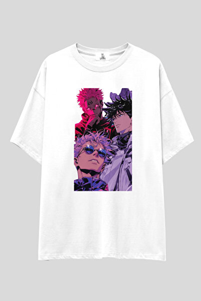UmbraWear Tricou Jujutsu Kaisen |   Tricou unisex, 100% bumbac, alb-negru, cu...