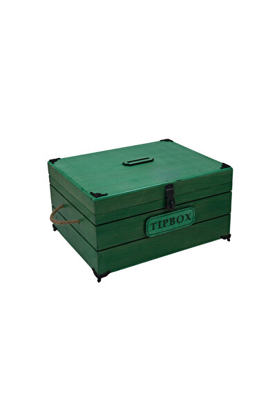 t tun's woods Yeşil Tipbox Ahşap Kutu 24x14x12 cm Çok Amaçlı Bahşiş ve Eşya K...