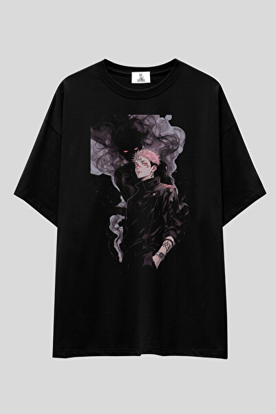 UmbraWear Tricou Jujutsu Kaisen |   Tricou unisex, 100% bumbac, alb-negru, cu...