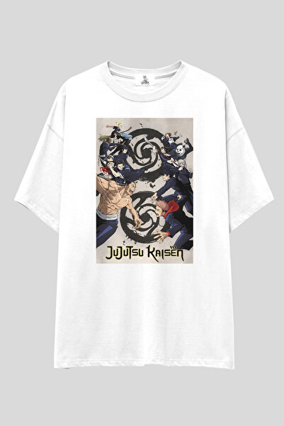 UmbraWear Tricou Jujutsu Kaisen |   Tricou unisex, 100% bumbac, alb-negru, cu...