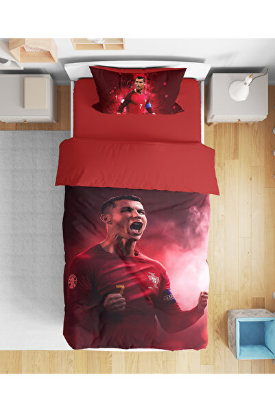 Erays Home Cristiano Ronaldo Patterned 3D Digital Printed Single Youth Boy Du...